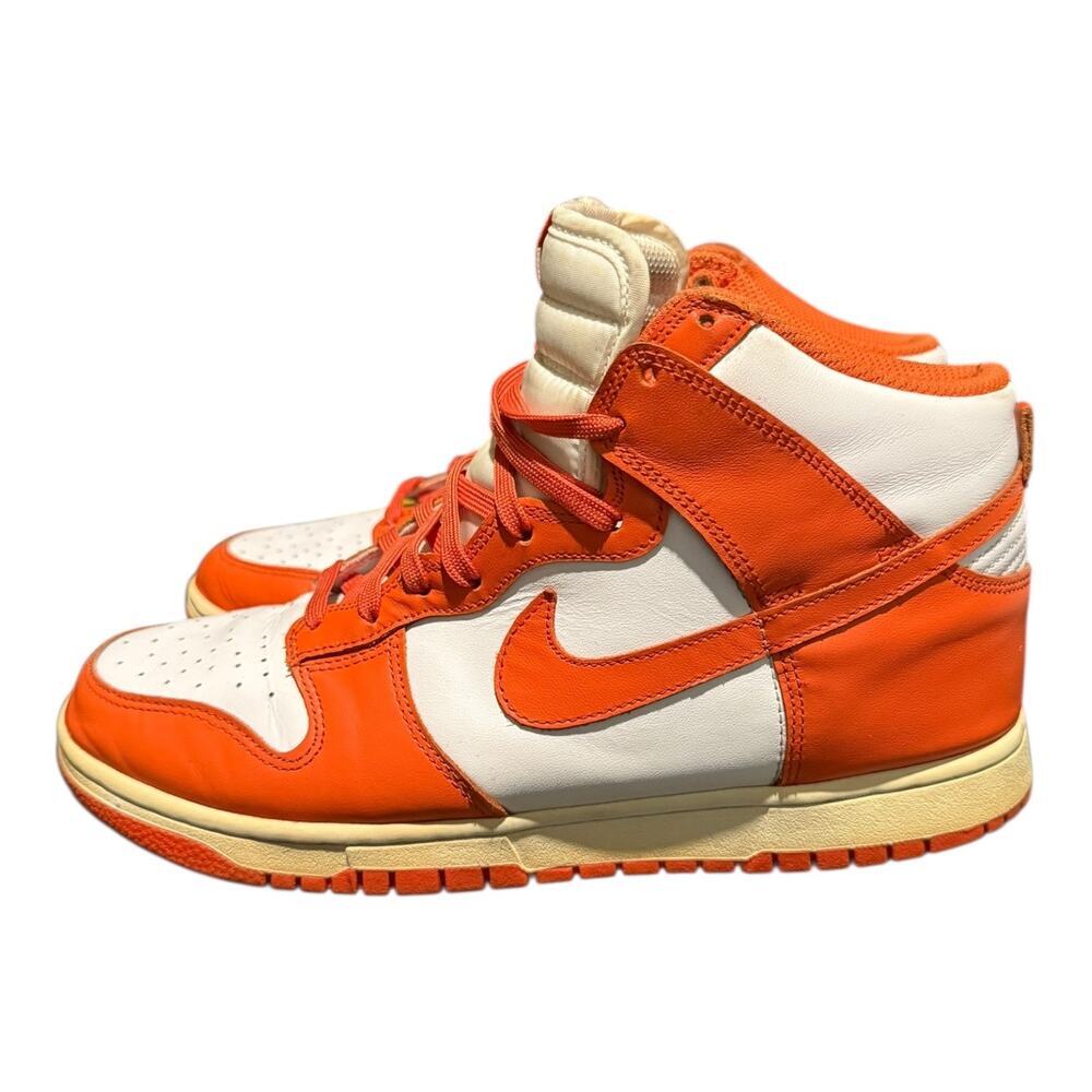 Nike Dunk High Men’s Size 10 Orange 2009 Leather High Top Sneakers Syracuse - Picture 5 of 9
